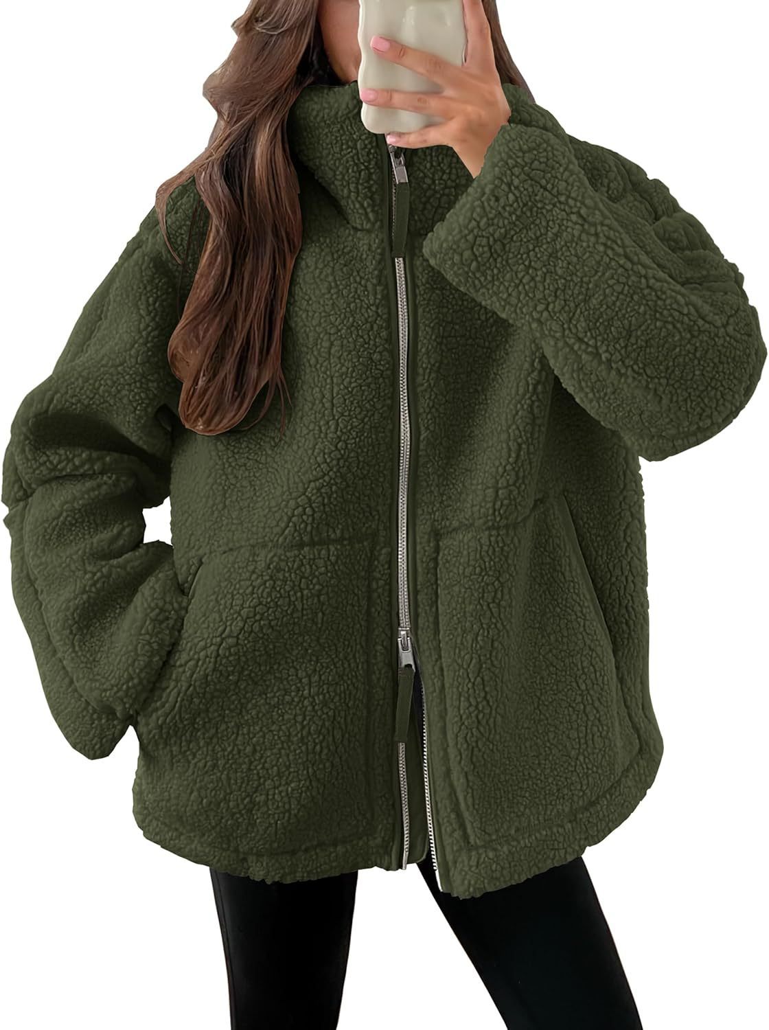Płaszcz Damski Oversize | Zapięcie na zamek, wydłużony krój - Arkadya Outlet - Coats