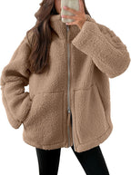 Płaszcz Damski Oversize | Zapięcie na zamek, wydłużony krój - Arkadya Outlet - Coats