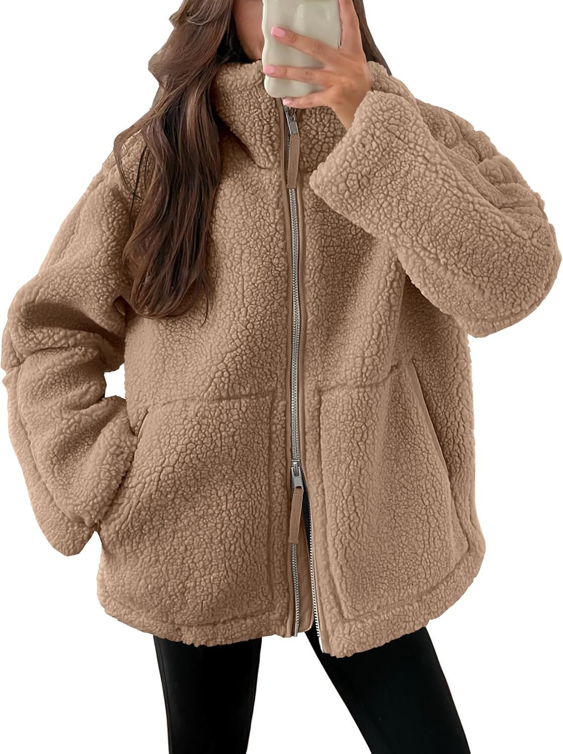 Płaszcz Damski Oversize | Zapięcie na zamek, wydłużony krój - Arkadya Outlet - Coats
