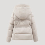 Płaszcz Damski | Pikowany krój z paskiem i kapturem - Arkadya Outlet - Coats