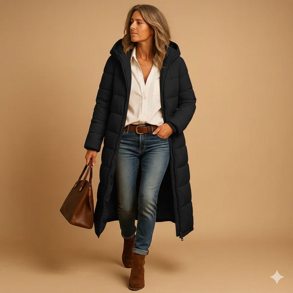Płaszcz Damski Pikowany | Slim Fit z Długim Rękawem na Zimę - Arkadya Outlet - Coats