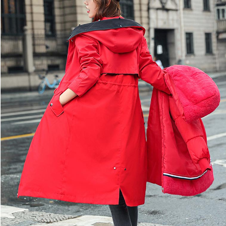 Płaszcz Damski | Pikowany z odpinana lamówką i paskiem w talii - Arkadya Outlet - Coats