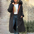 Płaszcz Damski | Pikowany z odpinana lamówką i paskiem w talii - Arkadya Outlet - Coats