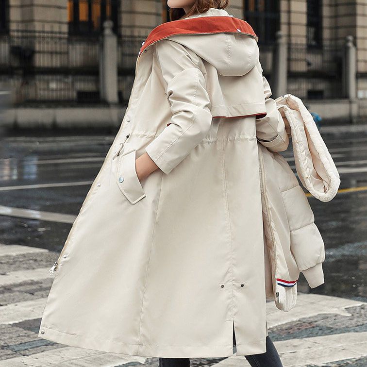 Płaszcz Damski | Pikowany z odpinana lamówką i paskiem w talii - Arkadya Outlet - Coats