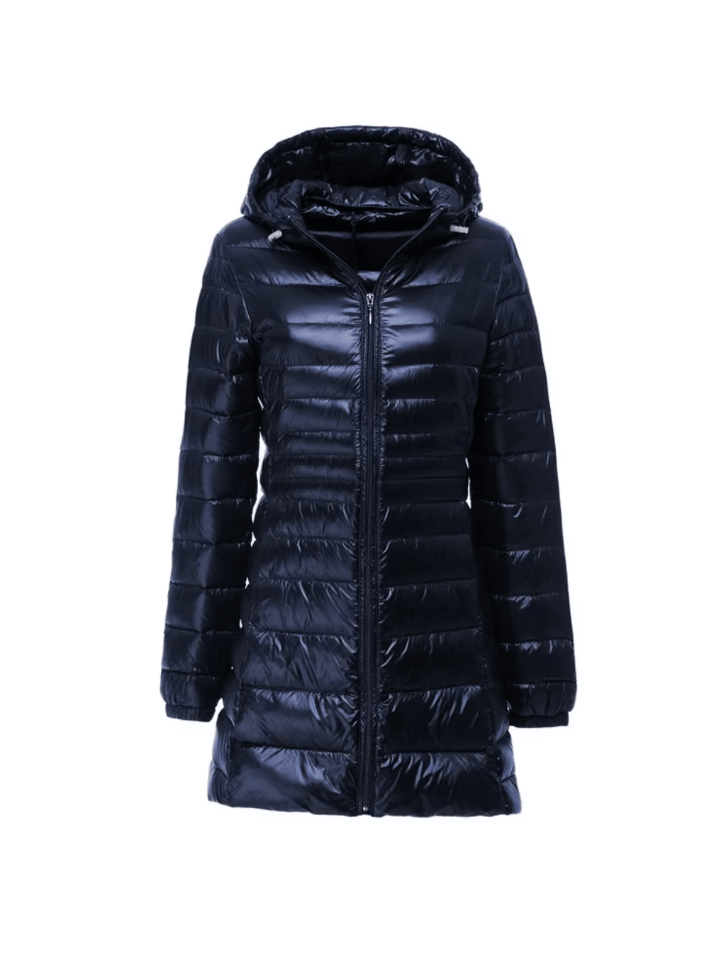 Płaszcz Damski z Kapturem | Pikowana Tkanina i Długi Krój - Arkadya Outlet - Coats