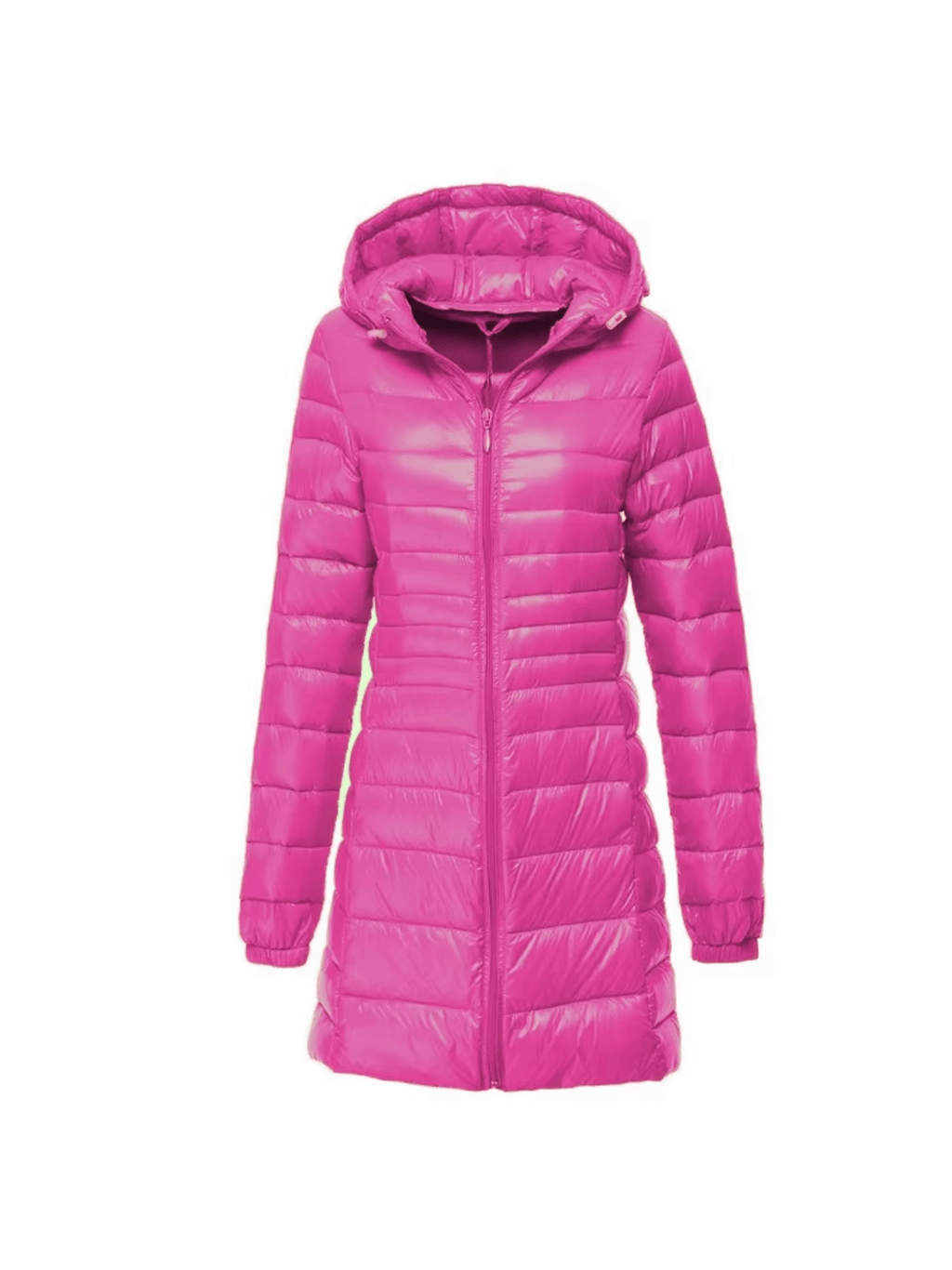 Płaszcz Damski z Kapturem | Pikowana Tkanina i Długi Krój - Arkadya Outlet - Coats