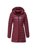 Płaszcz Damski z Kapturem | Pikowana Tkanina i Długi Krój - Arkadya Outlet - Coats