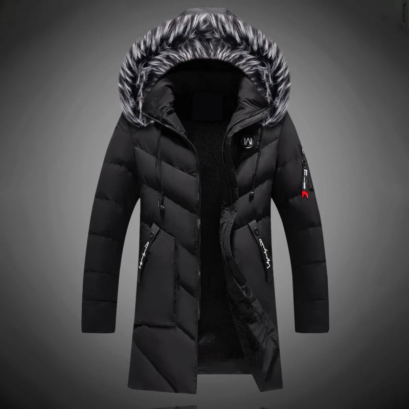 Płaszcz Męski | Długi krój z kapturem i podwójnym zapięciem - Arkadya Outlet - Coats