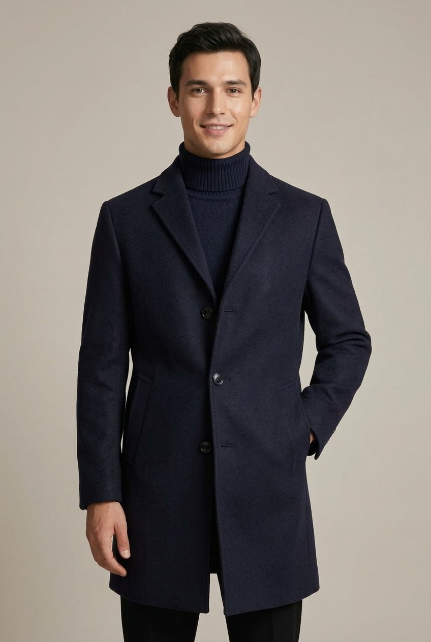 Płaszcz Męski | Dopasowany krój z dwuguzikowym zapięciem z przodu - Arkadya Outlet - Coats