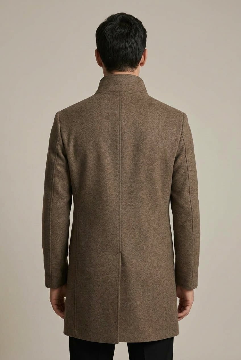 Płaszcz Męski | Dopasowany krój z dwuguzikowym zapięciem z przodu - Arkadya Outlet - Coats