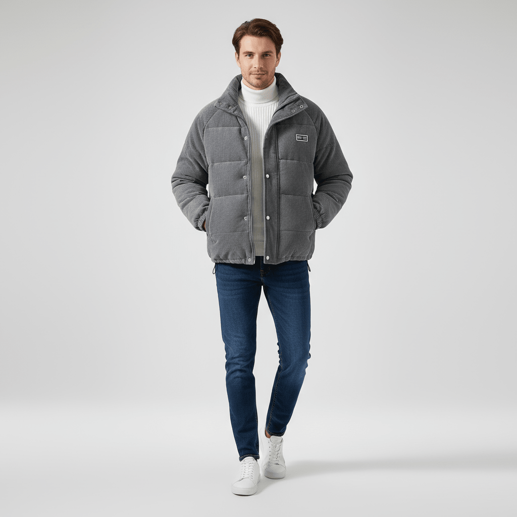 Płaszcz Męski | Luźny krój z zamkiem błyskawicznym na całej długości - Arkadya Outlet - Coats