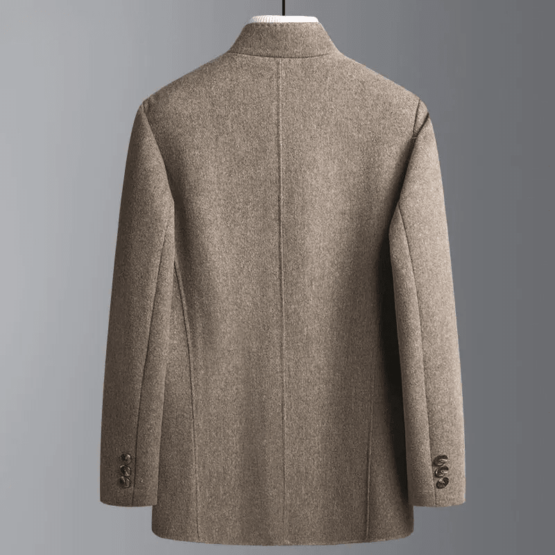 Płaszcz Męski | Regularny krój z kołnierzem stójką i guzikami - Arkadya Outlet - Coats