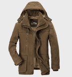 Płaszcz Męski z Kapturem | Pikowana Izolacja na Zimę i Kieszenie - Arkadya Outlet - Coats