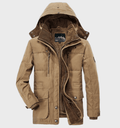 Płaszcz Męski z Kapturem | Pikowana Izolacja na Zimę i Kieszenie - Arkadya Outlet - Coats
