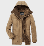 Płaszcz Męski z Kapturem | Pikowana Izolacja na Zimę i Kieszenie - Arkadya Outlet - Coats