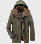 Płaszcz Męski z Kapturem | Pikowana Izolacja na Zimę i Kieszenie - Arkadya Outlet - Coats