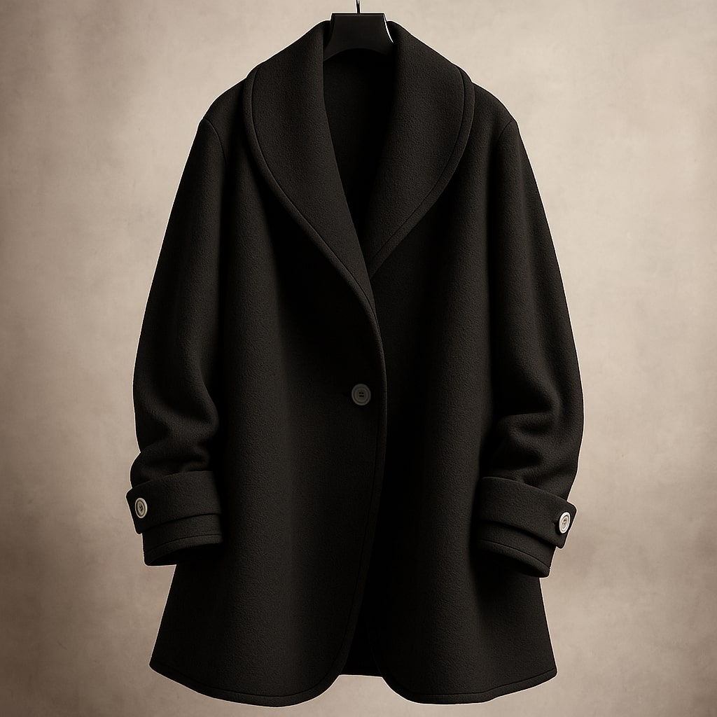 Płaszcz zimowy damski jednorzędowy – długi krój - Arkadya Outlet - Women Jacket