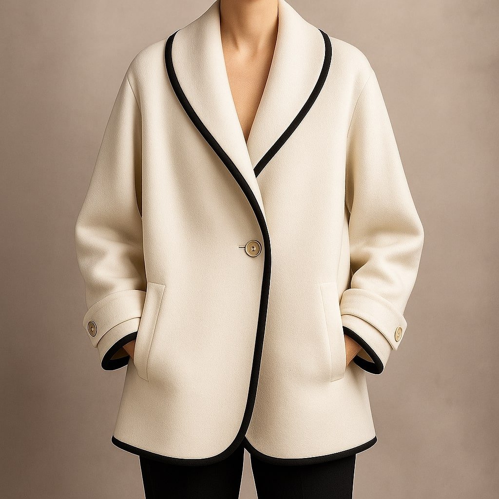 Płaszcz zimowy damski jednorzędowy – długi krój - Arkadya Outlet - Women Jacket