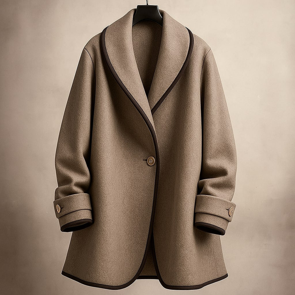 Płaszcz zimowy damski jednorzędowy – długi krój - Arkadya Outlet - Women Jacket