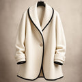 Płaszcz zimowy damski jednorzędowy – długi krój - Arkadya Outlet - Women Jacket