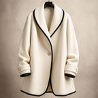 Płaszcz zimowy damski jednorzędowy – długi krój - Arkadya Outlet - Women Jacket