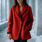 Płaszcz zimowy damski jednorzędowy – długi krój - Arkadya Outlet - Women Jacket