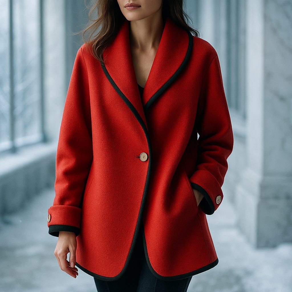 Płaszcz zimowy damski jednorzędowy – długi krój - Arkadya Outlet - Women Jacket
