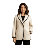 Płaszcz zimowy damski jednorzędowy – długi krój - Arkadya Outlet - Women Jacket