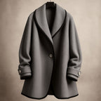 Płaszcz zimowy damski jednorzędowy – długi krój - Arkadya Outlet - Women Jacket