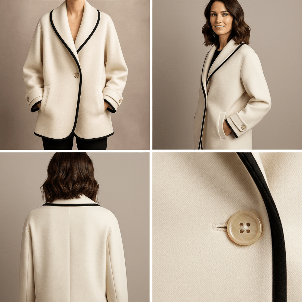 Płaszcz zimowy damski jednorzędowy – długi krój - Arkadya Outlet - Women Jacket