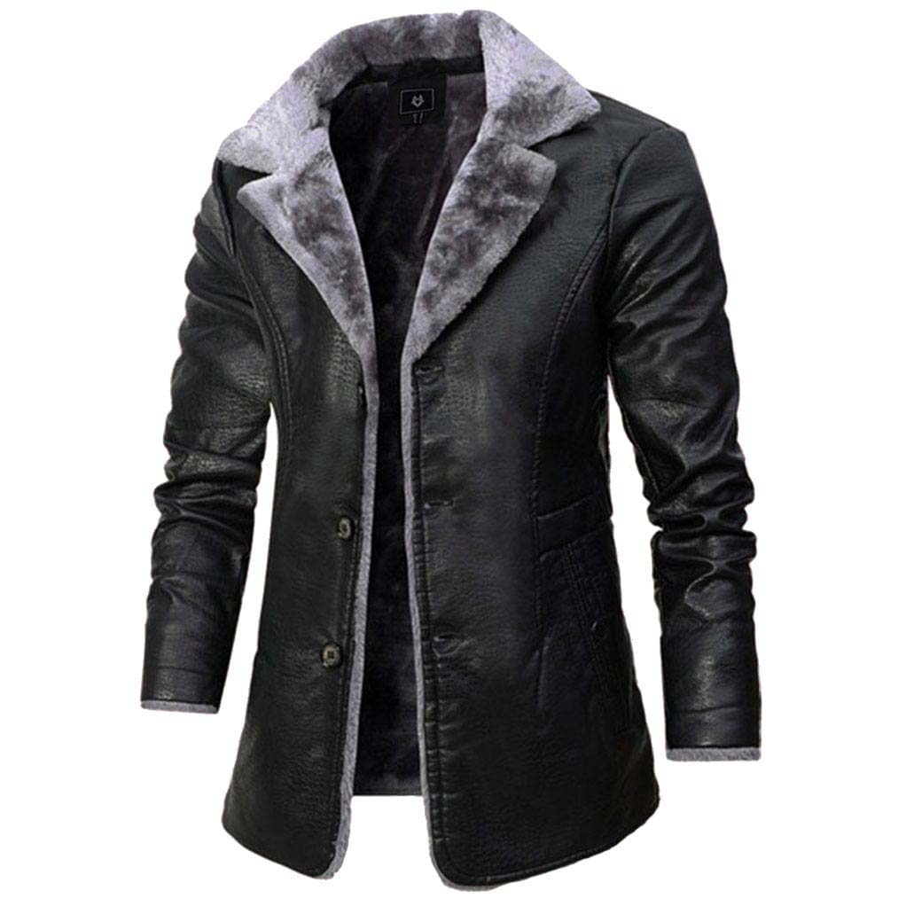 Płaszcz zimowy męski długa długość prosty krój z ociepleniem - Arkadya Outlet - Men Jacket