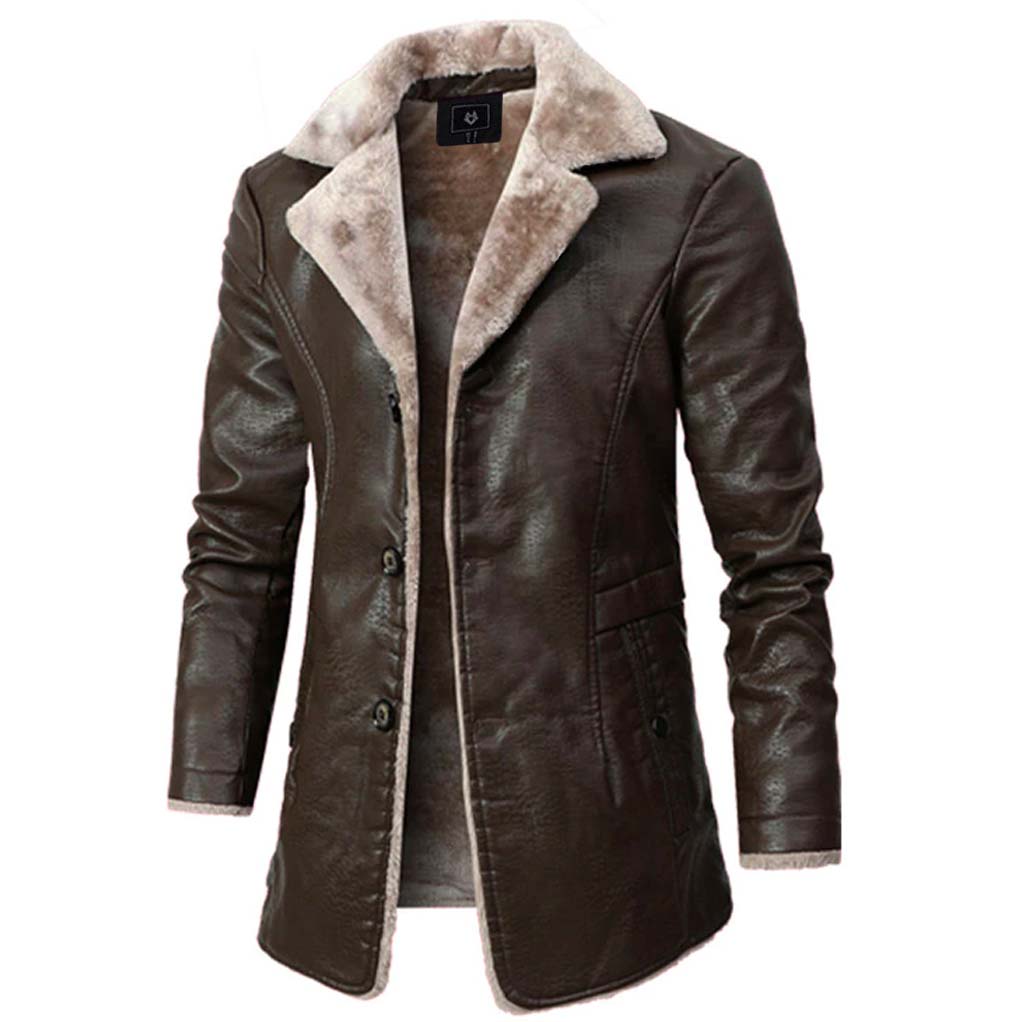 Płaszcz zimowy męski długa długość prosty krój z ociepleniem - Arkadya Outlet - Men Jacket