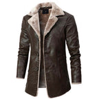Płaszcz zimowy męski długa długość prosty krój z ociepleniem - Arkadya Outlet - Men Jacket