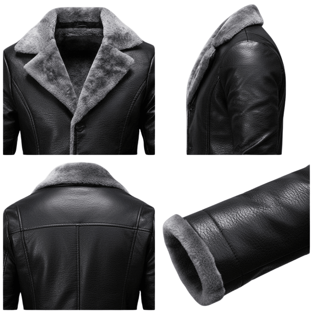 Płaszcz zimowy męski długa długość prosty krój z ociepleniem - Arkadya Outlet - Men Jacket