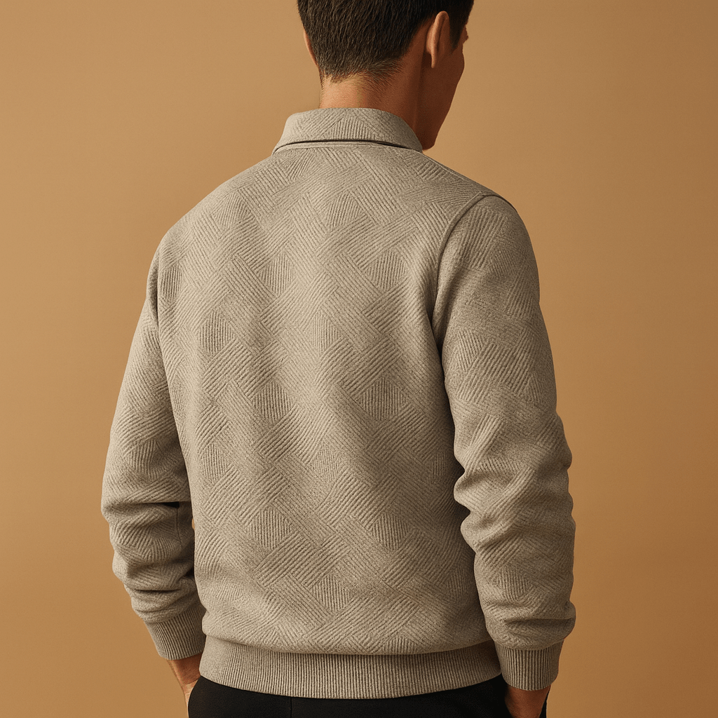 Polo Shirt Męski | Zapięcie Ćwierć Zamek i Żebrowany Kołnierz - Arkadya Outlet - Shirts