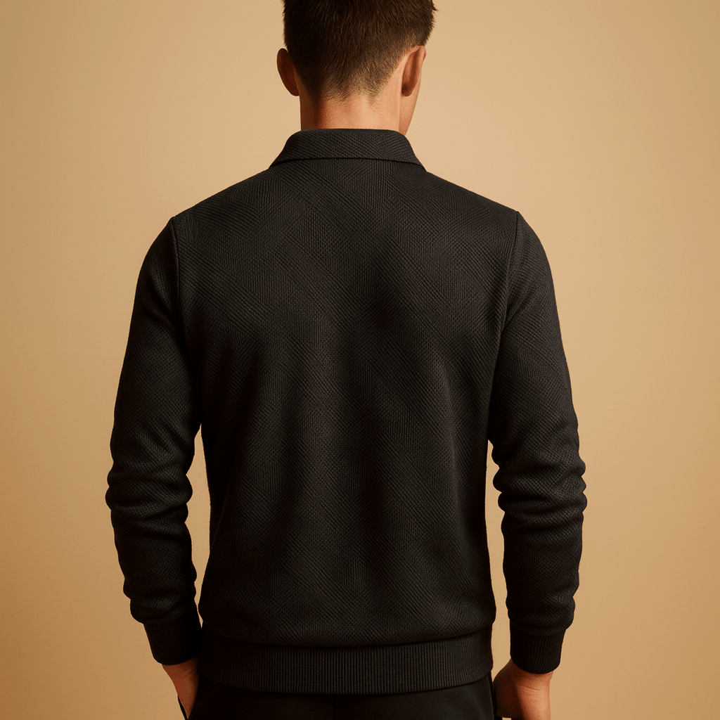 Polo Shirt Męski | Zapięcie Ćwierć Zamek i Żebrowany Kołnierz - Arkadya Outlet - Shirts