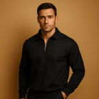 Polo Shirt Męski | Zapięcie Ćwierć Zamek i Żebrowany Kołnierz - Arkadya Outlet - Shirts
