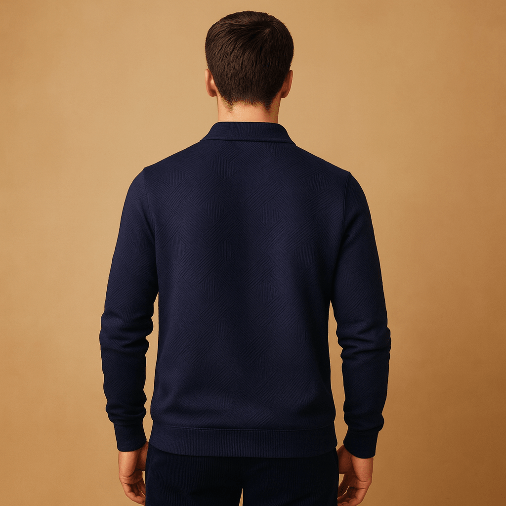 Polo Shirt Męski | Zapięcie Ćwierć Zamek i Żebrowany Kołnierz - Arkadya Outlet - Shirts