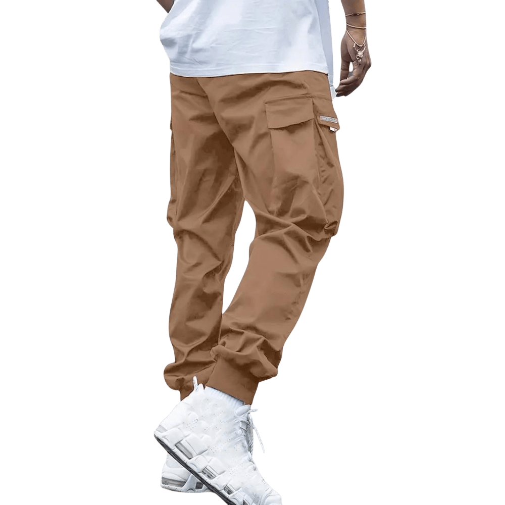 Spodnie cargo męskie dopasowana nogawka z wieloma kieszeniami - Arkadya Outlet - Men Pants