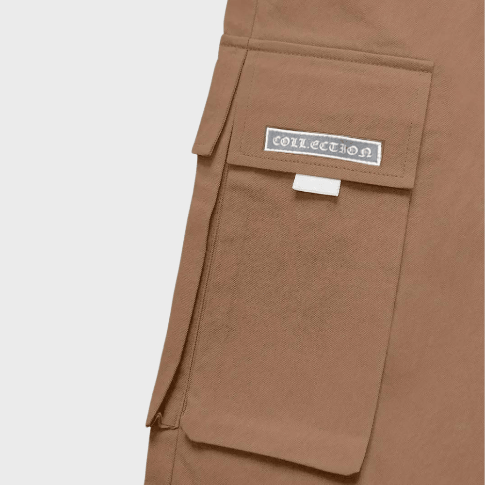 Spodnie cargo męskie dopasowana nogawka z wieloma kieszeniami - Arkadya Outlet - Men Pants