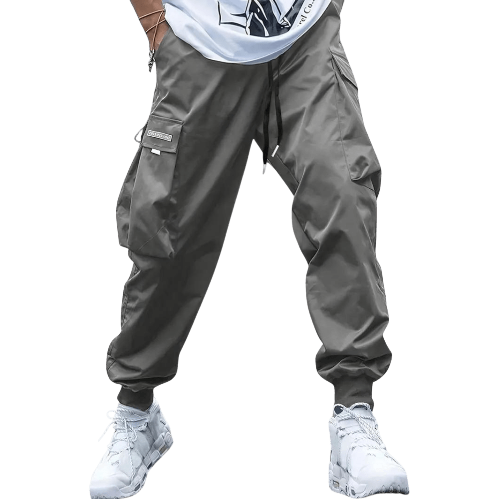 Spodnie cargo męskie dopasowana nogawka z wieloma kieszeniami - Arkadya Outlet - Men Pants