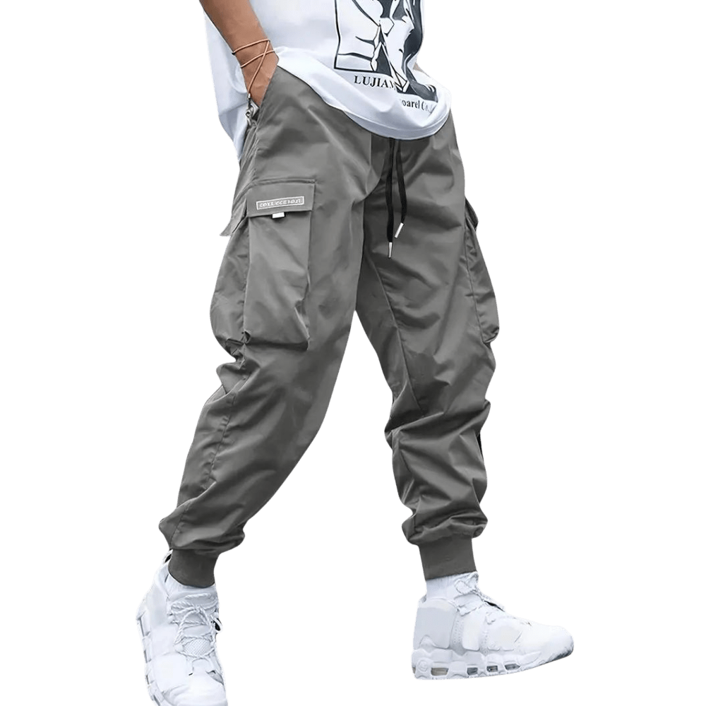 Spodnie cargo męskie dopasowana nogawka z wieloma kieszeniami - Arkadya Outlet - Men Pants
