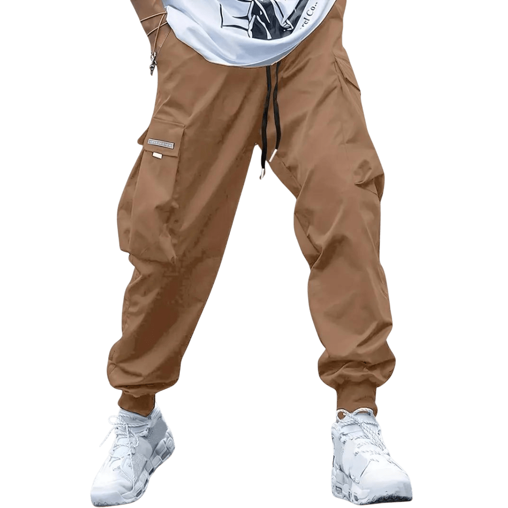 Spodnie cargo męskie dopasowana nogawka z wieloma kieszeniami - Arkadya Outlet - Men Pants