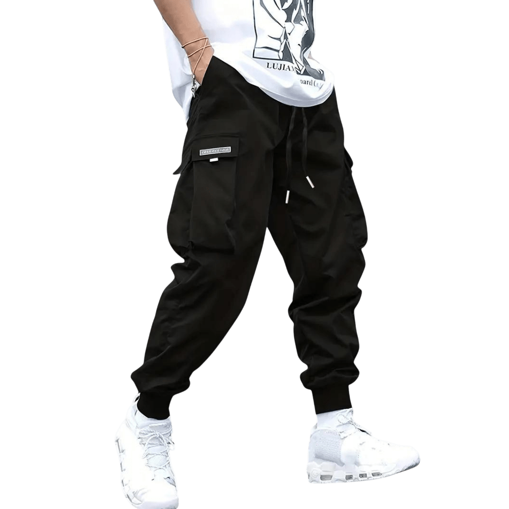 Spodnie cargo męskie dopasowana nogawka z wieloma kieszeniami - Arkadya Outlet - Men Pants