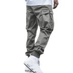 Spodnie cargo męskie dopasowana nogawka z wieloma kieszeniami - Arkadya Outlet - Men Pants