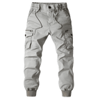Spodnie Cargo Męskie Kieszenie Na Zamek Pas Elastyczny - Arkadya Outlet - Men Pants