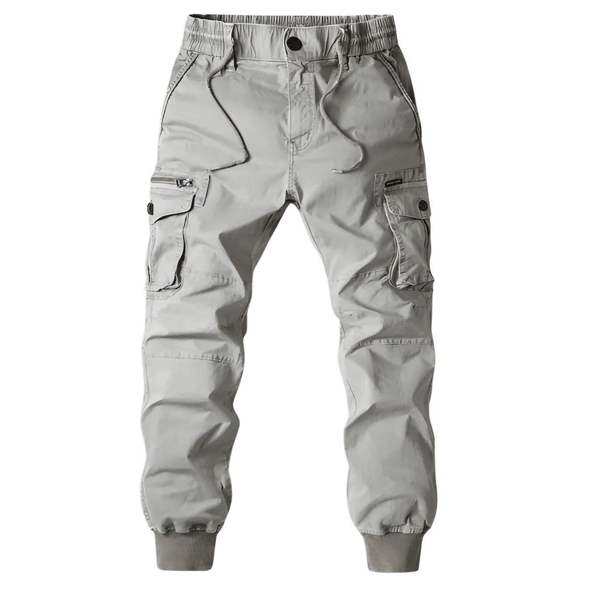 Spodnie Cargo Męskie Kieszenie Na Zamek Pas Elastyczny - Arkadya Outlet - Men Pants