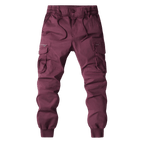Spodnie Cargo Męskie Kieszenie Na Zamek Pas Elastyczny - Arkadya Outlet - Men Pants