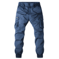 Spodnie Cargo Męskie Kieszenie Na Zamek Pas Elastyczny - Arkadya Outlet - Men Pants