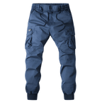 Spodnie Cargo Męskie Kieszenie Na Zamek Pas Elastyczny - Arkadya Outlet - Men Pants